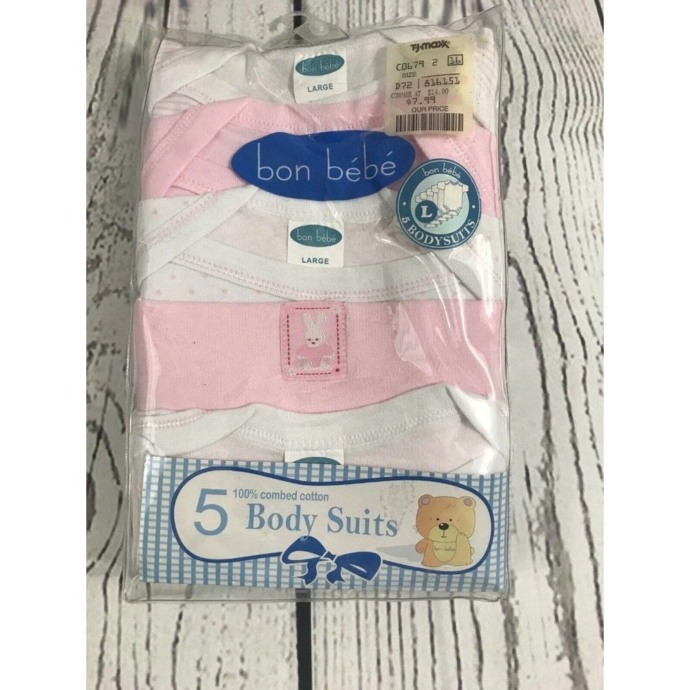 Bon Bebe 5 body suits size: large / 9-12 months.